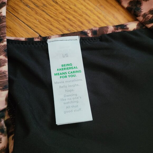 AERIE | Leopard Scoop Bikini Swim Top | Sz. L - Picture 5 of 7